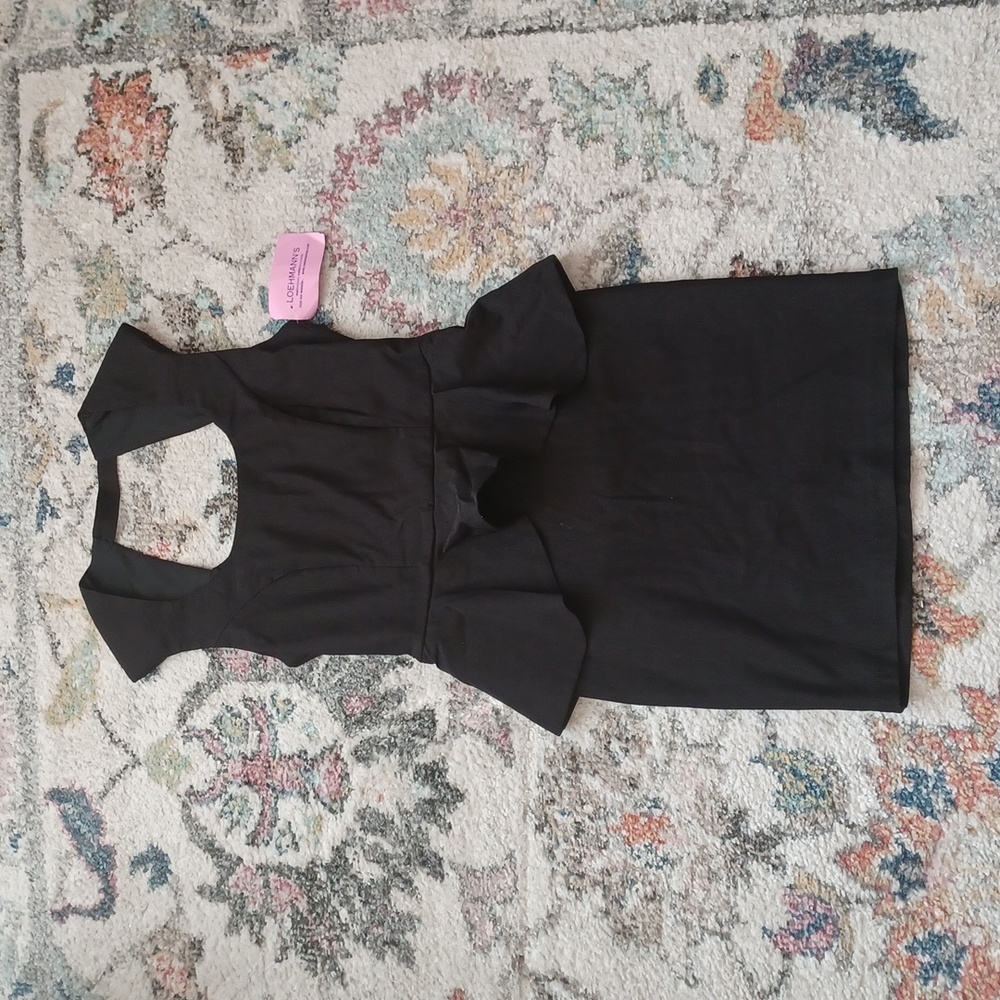 Black peplum mini dress